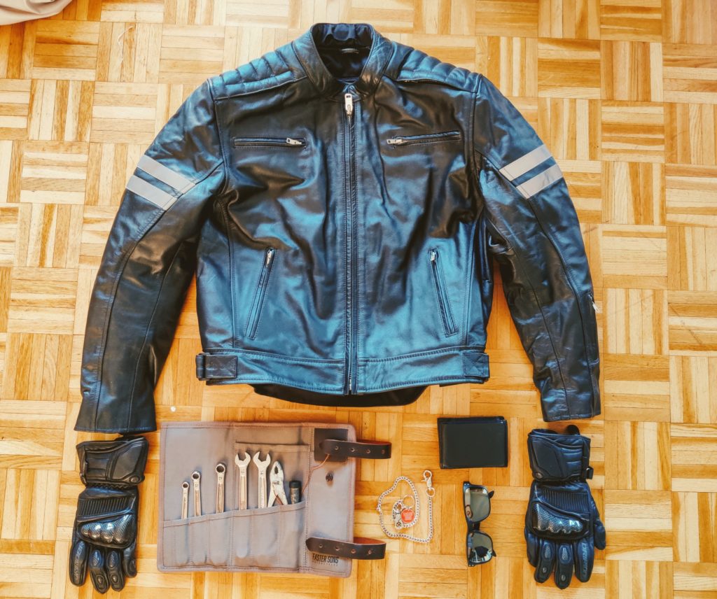 Cycle shop leather jacket